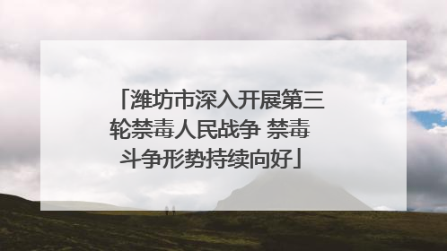 潍坊市深入开展第三轮禁毒人民战争 禁毒斗争形势持续向好